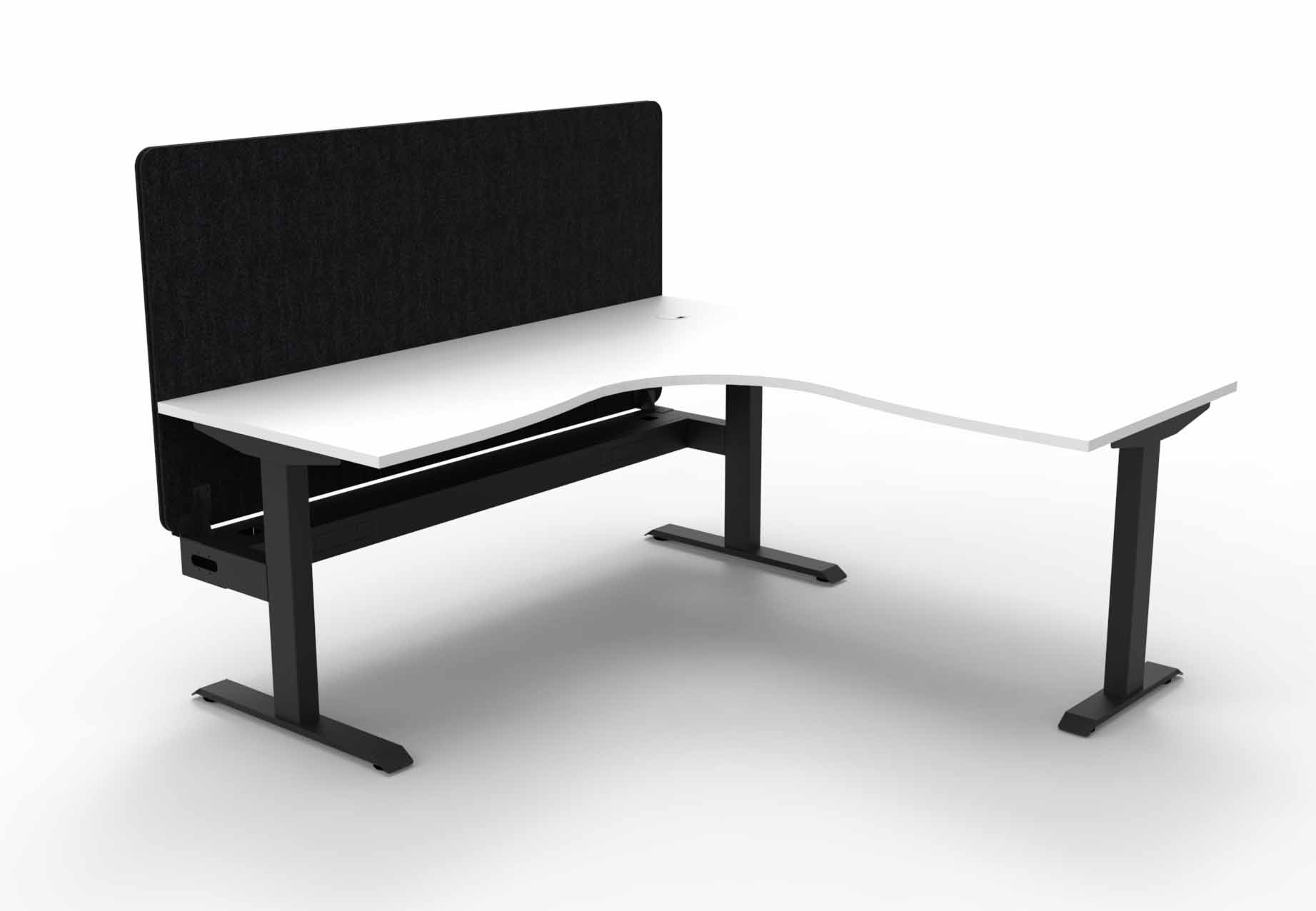 Boost Static Corner Workstation with Cable Tray and Eco Screen